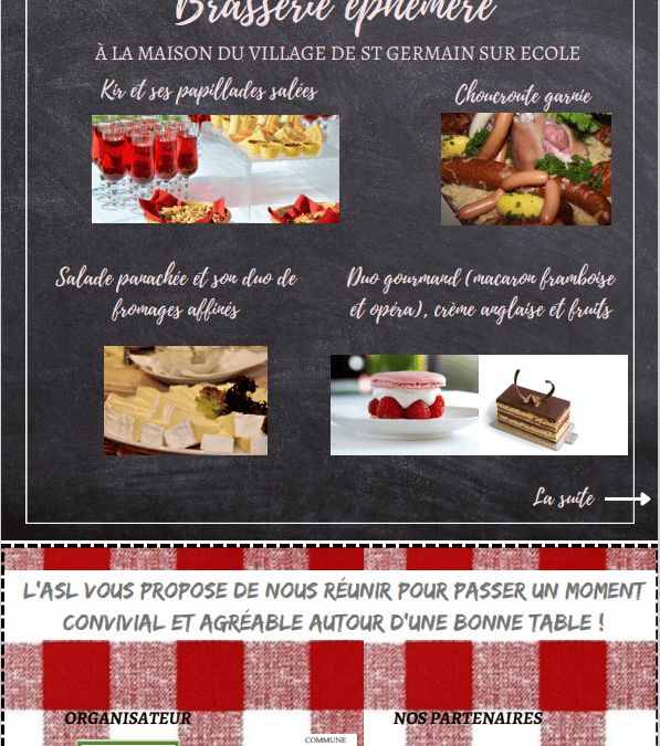 Repas Choucroute du dimanche 4 février 2024 à midi